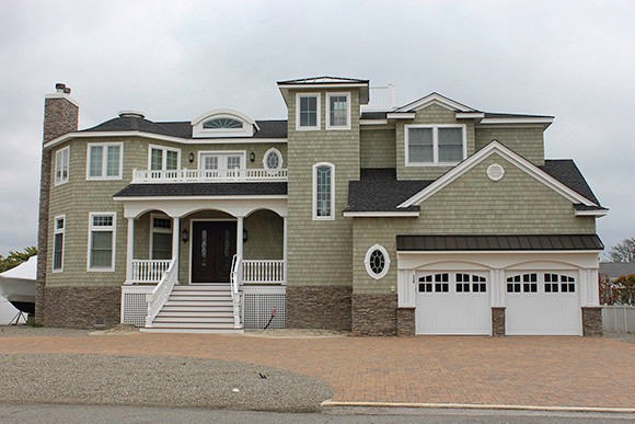White Garage Doors Beach House
